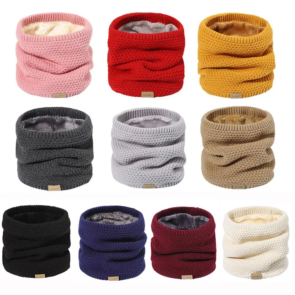 

Fashion Thickened Lining Neck Gaiter Knitted Keep Warm Ski Tube Scarf Face Cover Men & Women