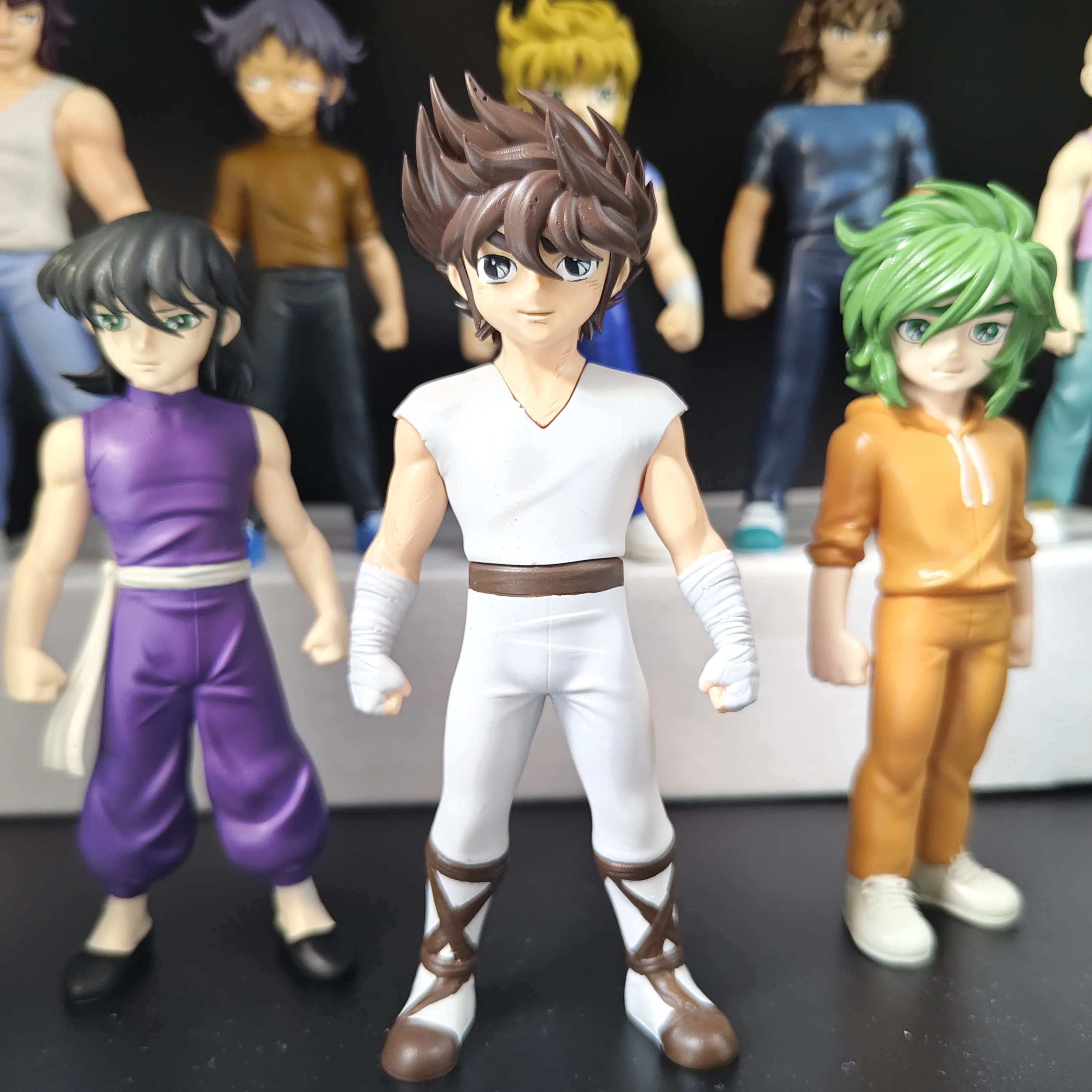 

Saint Seiya Young Resin Statue Set: Childhood Series with Five Braves/Five Weaklings Seiya Shiryu Hyoga Shun Ikki Model Toy