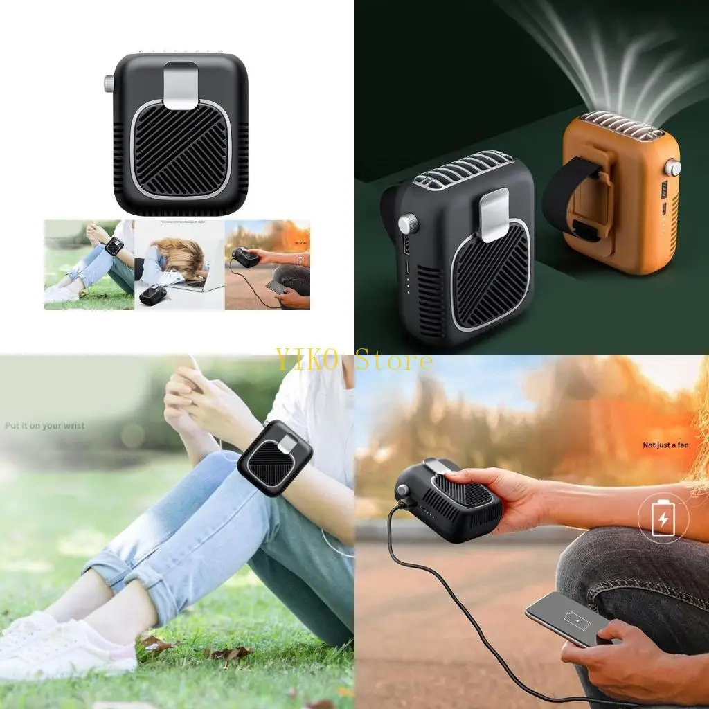 

K32C Waist Clip Fan Adjustable Speed Fan with Feature Necklaces Fan Wearable Belt Fan Waist Fan Cooler Fan