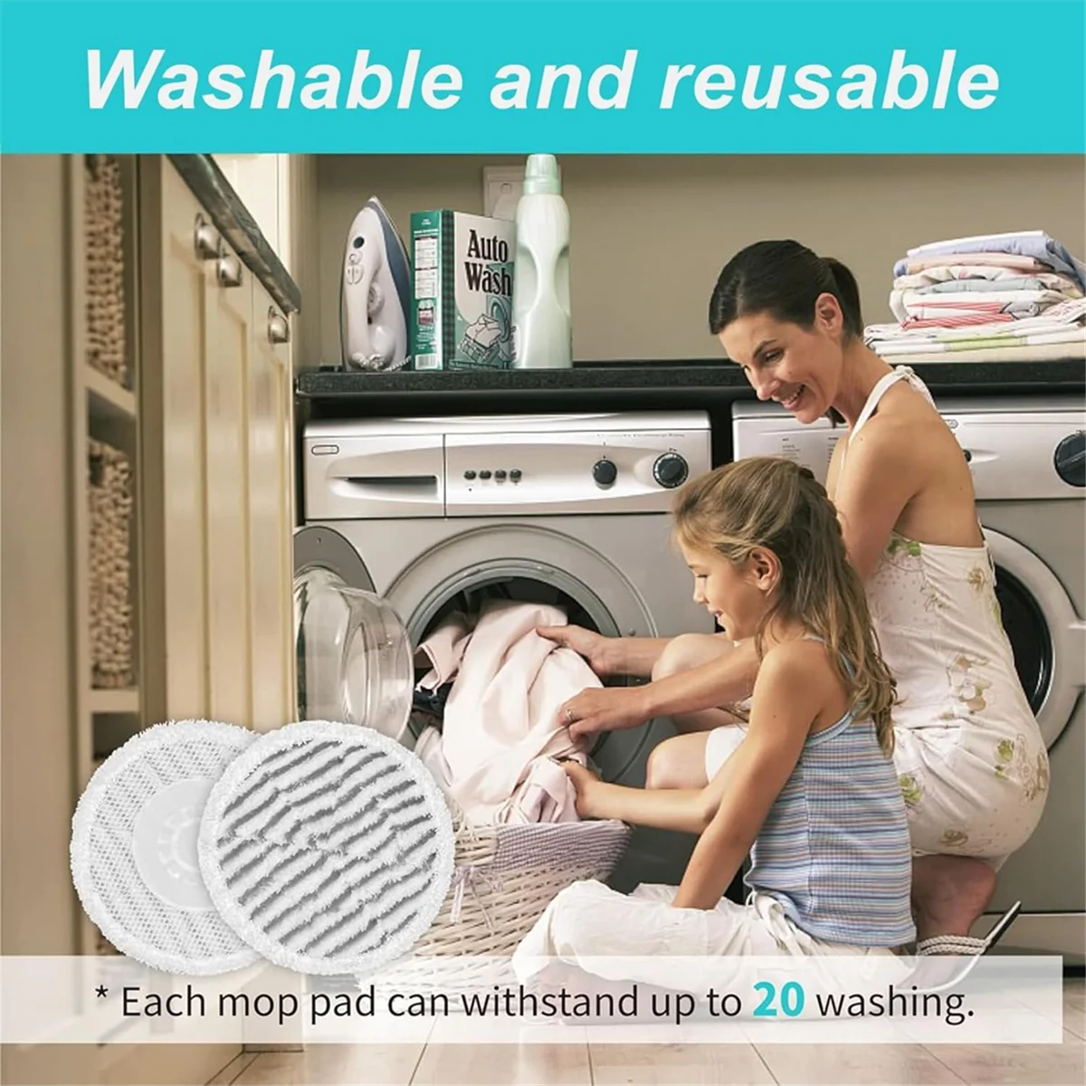 

HIWS 16PCS Replacement Steam Mop Pads for S7001 S8001 S8201 S7201 S7000AMZ S7000 S7005 S7020 Steam Mop Washable Pad