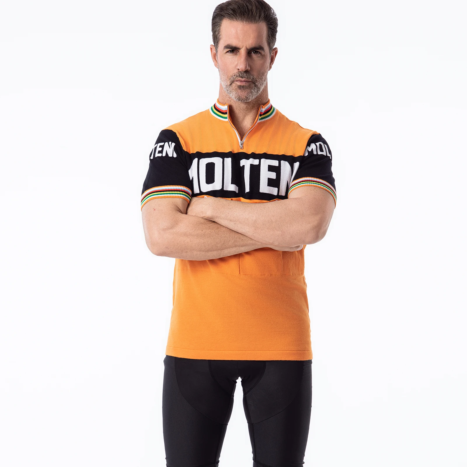 

MOLTENI 1972 Retro Merino Wool Orange Cycling Jersey Bike MTB Road Wear Top Outdoor Classics