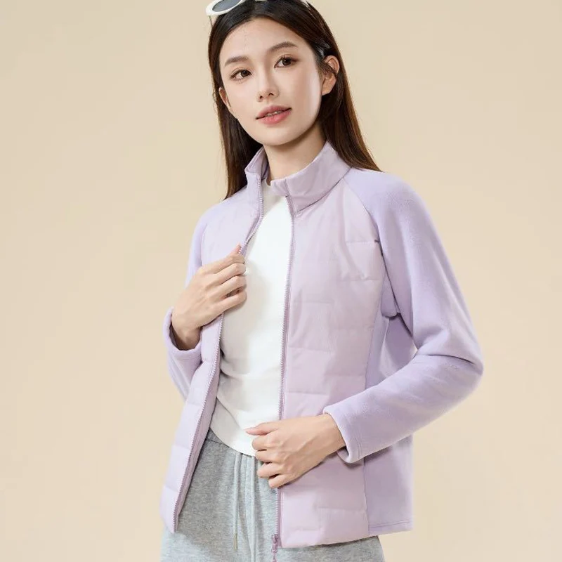 

Slim Fit Lightweight Down Jacket Women Fashion Stand Up Collar Cotton Jacket Woman Sporty Running Windproof Warm Parka Mujer