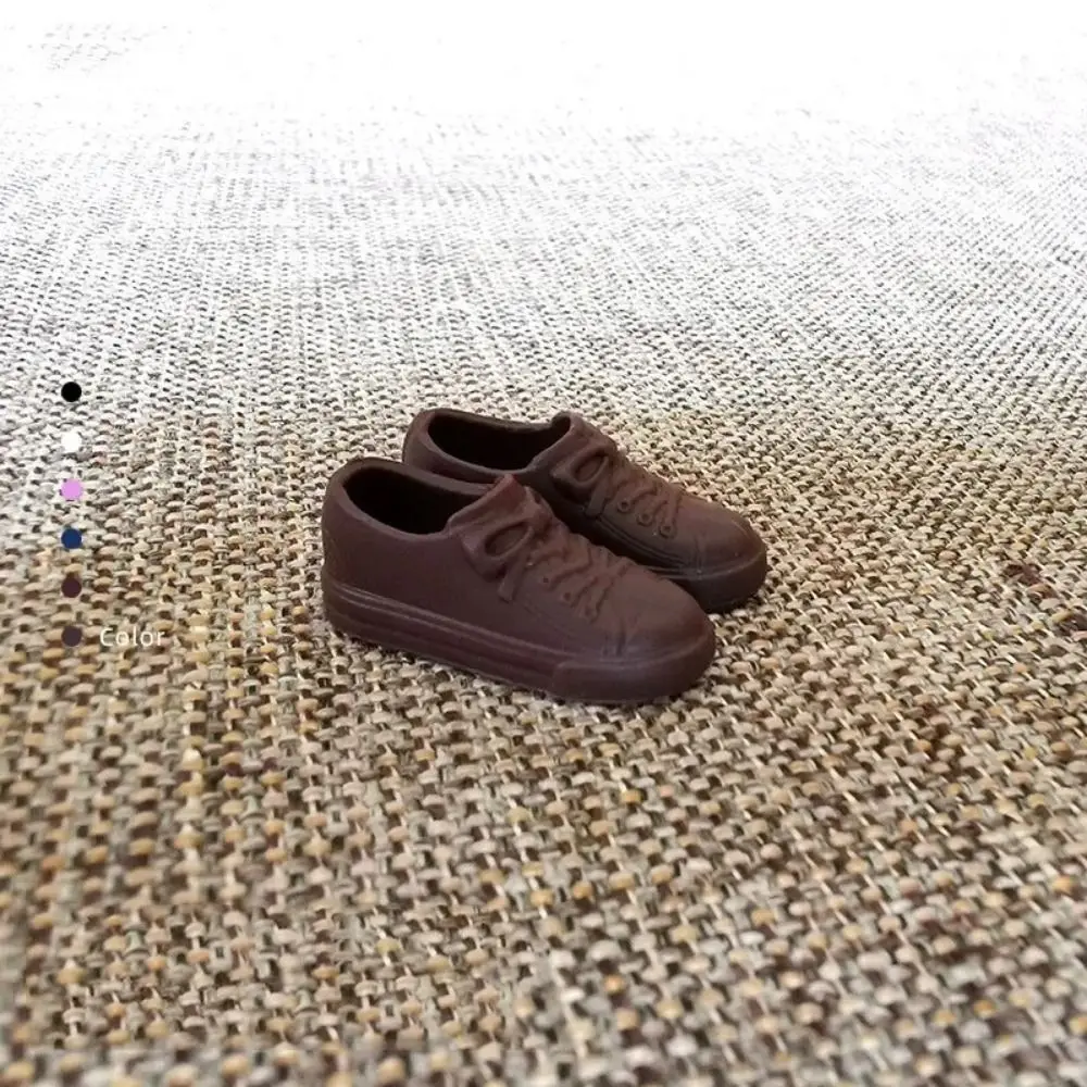 Dedo do pé redondo 30cm tênis mini tênis 1/6 sapatos lazer cor sólida pvc sapatos casuais 2cm apto para comprimento do pé 2cm