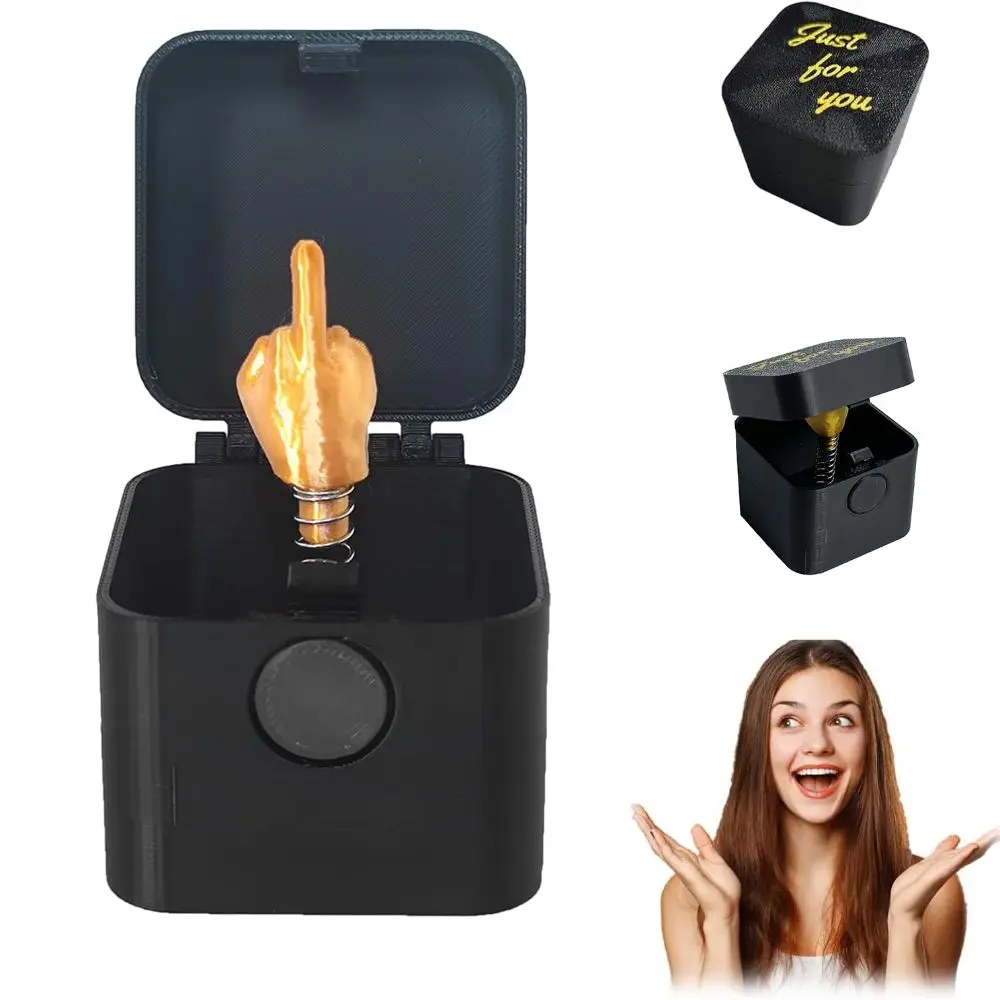 Creative Press Finger Surprise Gift Box Hot Stamping With Button Finger in a Box Funny White Elephont Gifts for Adults
