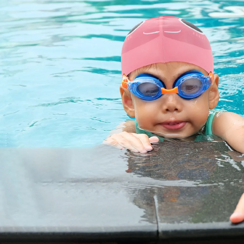 2 قطعة قبعات السباحة سيليكون الكرتون قبعة السباحة لمرونة مقاوم للماء ملحقات السباحة قبعات السباحة #1