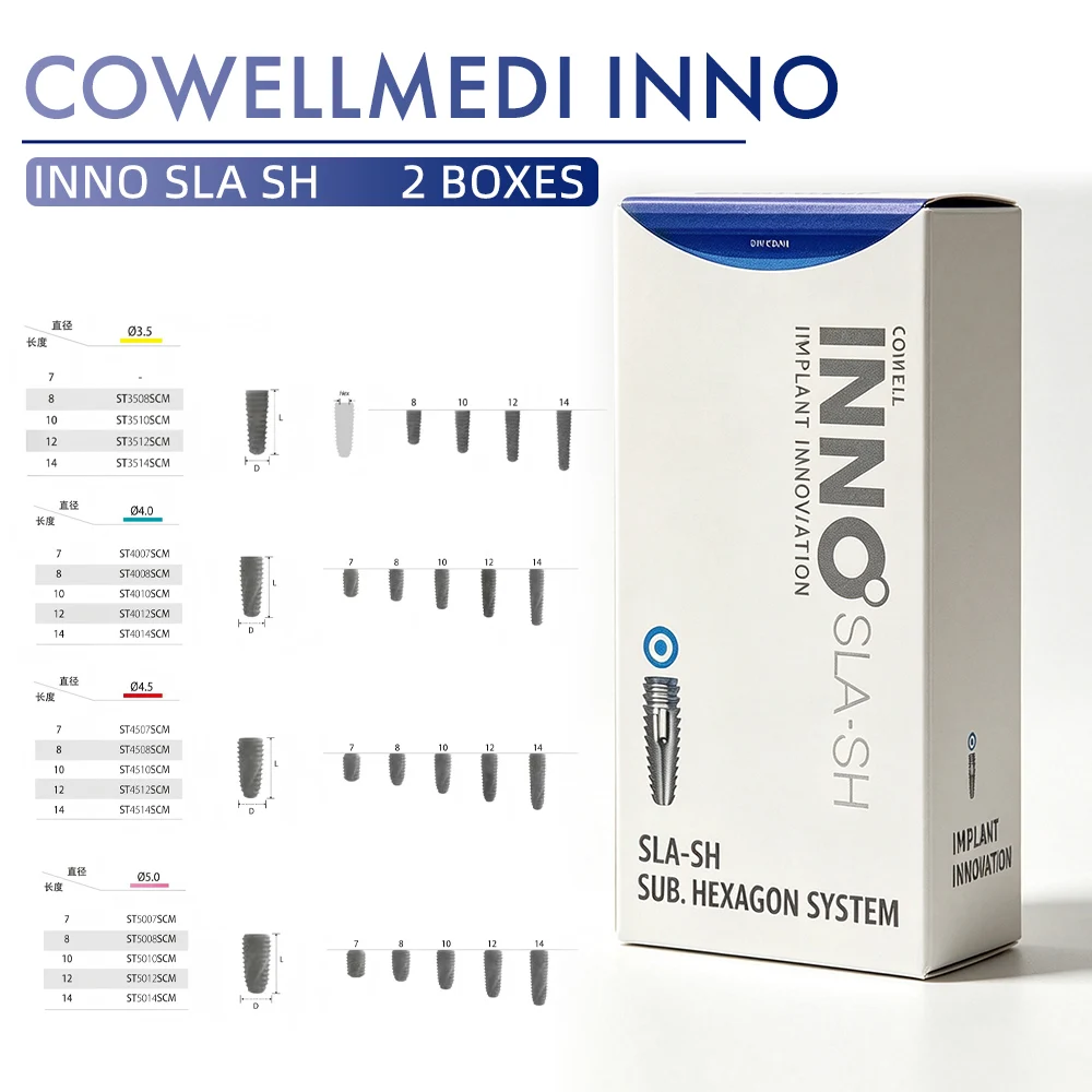 Dental Cowellmedi INNO Submerged Fixture – SLA-SH Hydrophilic Surface Conical Internal Hex Taper Double Thread