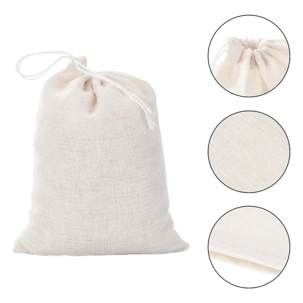 12 Muslin Bags Burlap Bags Muslin Drawstring Bags Sachet Bag Multipurpose Drawstring Bags for Tea Jewelry Wedding Party Favors