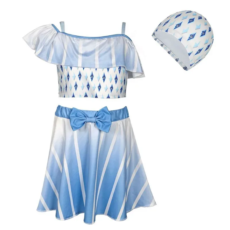 Frozen Princess Cosplay Swimsuit Girls Elsa Jumpsuit Spandex Cos Bodysuit for Carnival Halloween Party Outfits