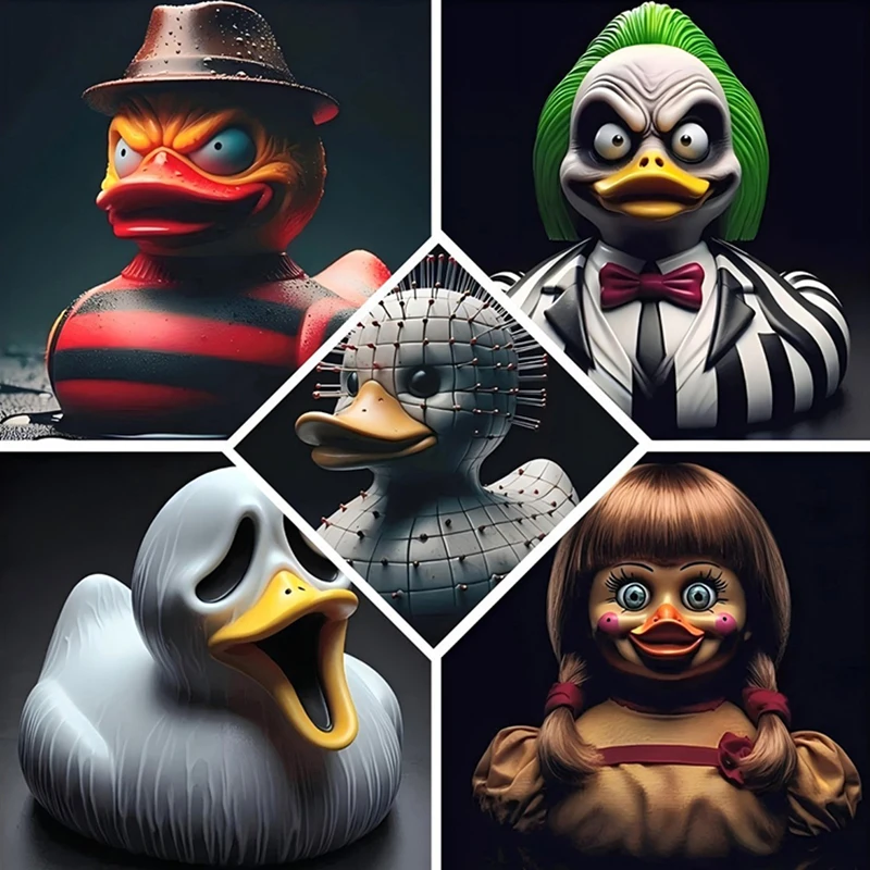Figura de terror de cine vintage, accesorio para coche de pato; Decoración clásica de Halloween con diseño de pato temático de película de terror