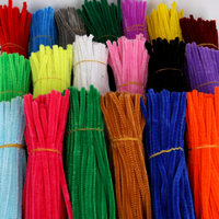 100Pcs Twisted Stick Flower Bouquets Handmade Animal Made Diy Hair Bands Decorated With Colorful Wool Strips Tulips Sunflowers