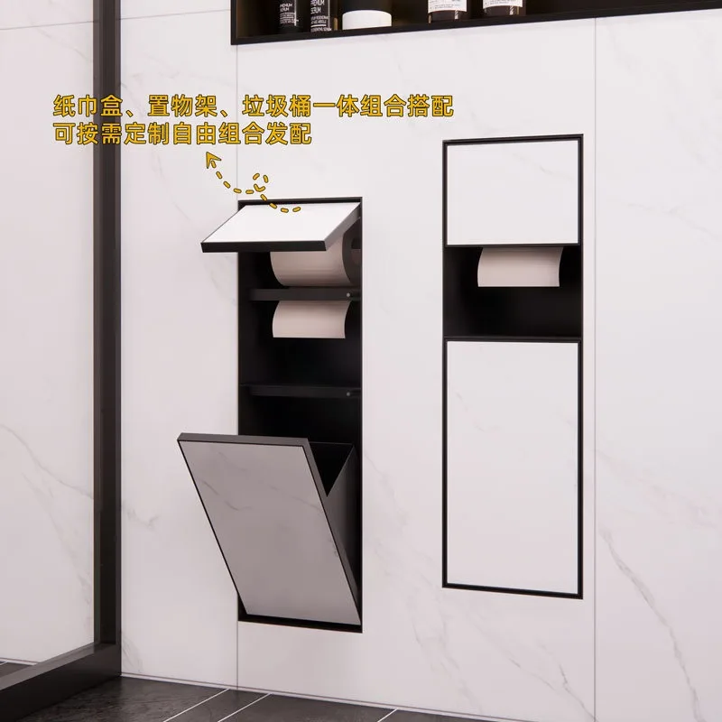 304 hidden niche toilet embedded trash can concealed tissue box toilet toilet rack