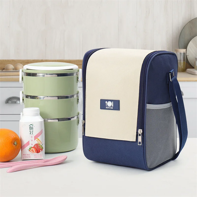 Insulated Lunch Box Bag Thermal Porridge Cup Portable Camping Picnic Bags Work Food Cooler Container for Kids School Outdoor