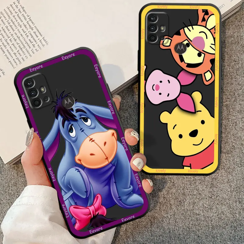 Silicone Luxury Case for Motorola Moto G30 G51 G60 G71 G22 G32 G52 G72 G53 G73 Edge 20 30 40 Pro Pooh Bear Cover