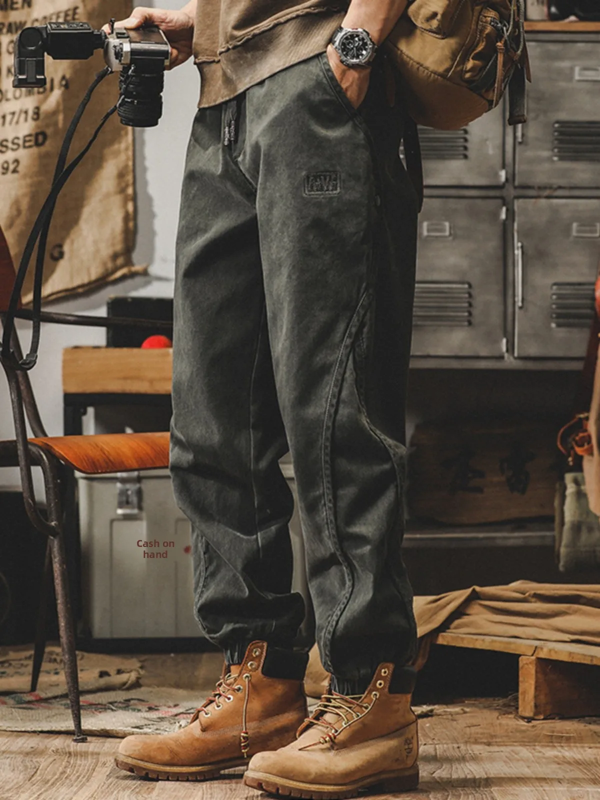 

Брюки для рабочей одежды в американском стиле ретро на подкладке, мужские зимние брюки, новые свободные прямые повседневные брюки на весну и осень