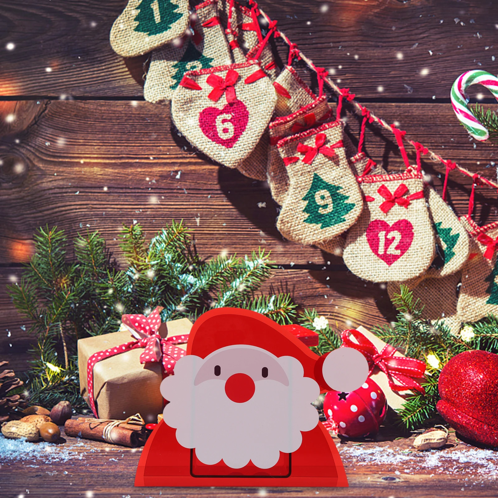 

Christmas Flower Pot Premium Acrylic Desktop Decorative Xmas Theme Plant Container for Home Hotel Cafe Multi-Function Flower