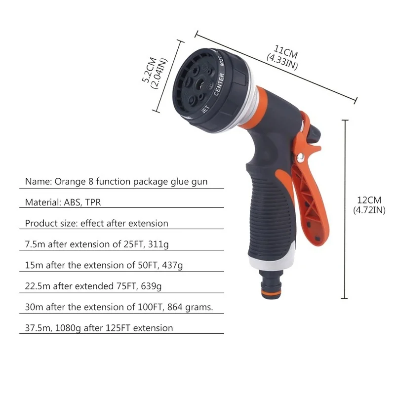 Pistola rociadora de presión ajustable para limpiar coches y jardines - imagen 2