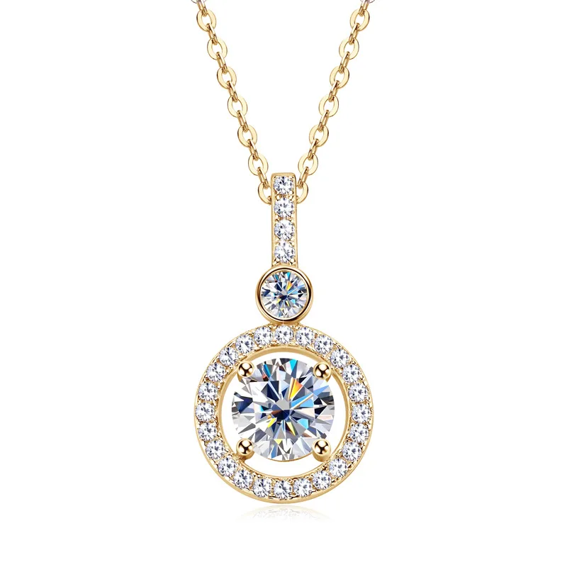 1.33ct Moissanite Woman Pendant Sier Necklace For Women Chains Party Bridal Fine Jewelry 925sterling Silver Necklace