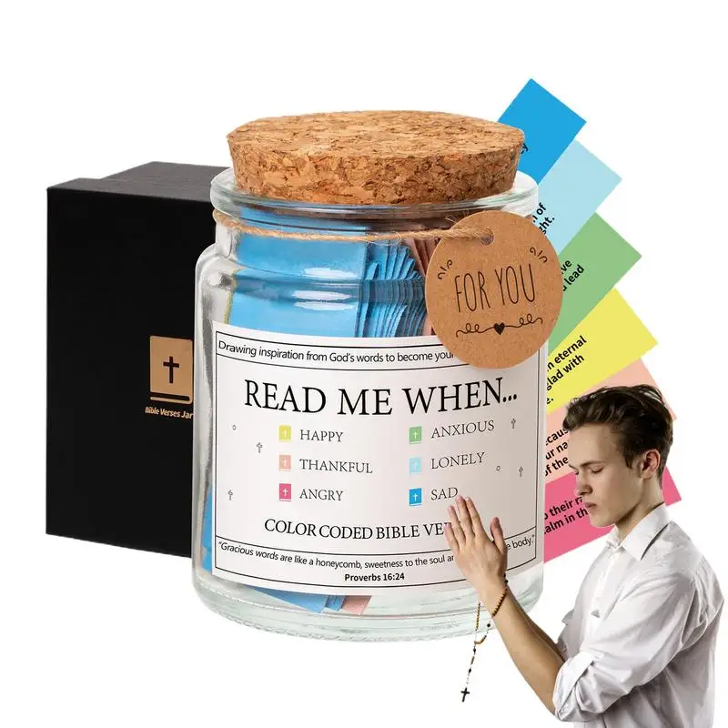 Bible Verses Jar Bible Notes Jar For Emotions Bible Jar Emotions And Feelings Glass Christian Bible Jar God's Word Storage Jar