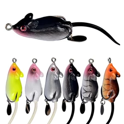 1Pcs/lot 3D Eyes Soft Mouse Bait Bells Sound 5.5cm 10.5g Fishing Lure Frog Silicon Artificial Set Sea Swim Bait Fishing Tackle