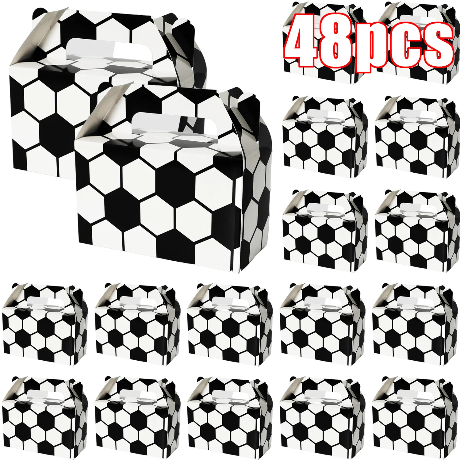 

48 Pack football party small gift, football party decoration supplies box, football pattern design paper gift box, birthday football-themed sports ball party decoration, Christmas, Halloween, 6 x 3 x 3.5 Inches