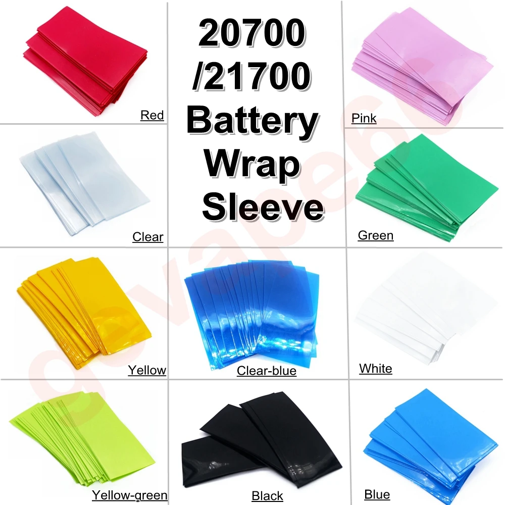 

100/50/10PCS 21700 Battery PVC Heat Shrink Wrap Random Color Clear Sticker Skin Wrap For 21700/20700 Battery Protect Insualtor