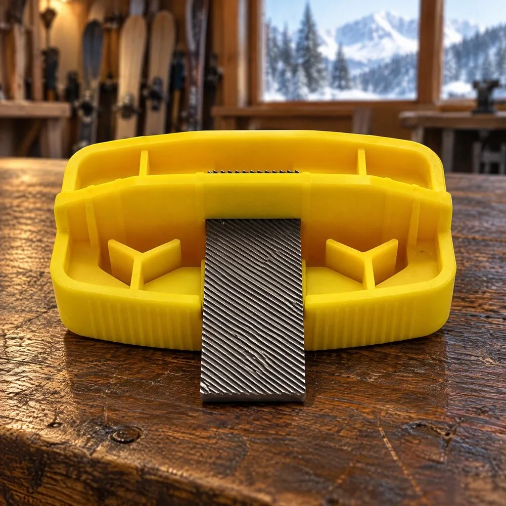 Precision Ski Edge Tuner with Multi-Angle Plastic Base Diamond Abrasive Sheets and File for Alpine Nordic and Skis