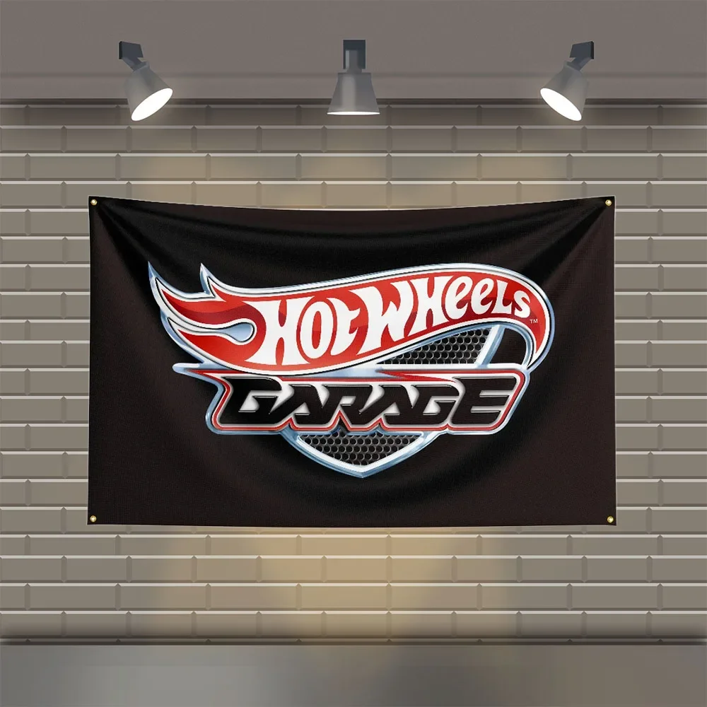 3x5 FT Hotwheels Flag Polyester Printed Flags for Room Garage Decor