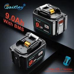 Waitley Batterie Lithium-ion Rechargeable pour Makita, Appareil pour Outils Électriques sans Fil, 18V, 9 Ah, WTL1890