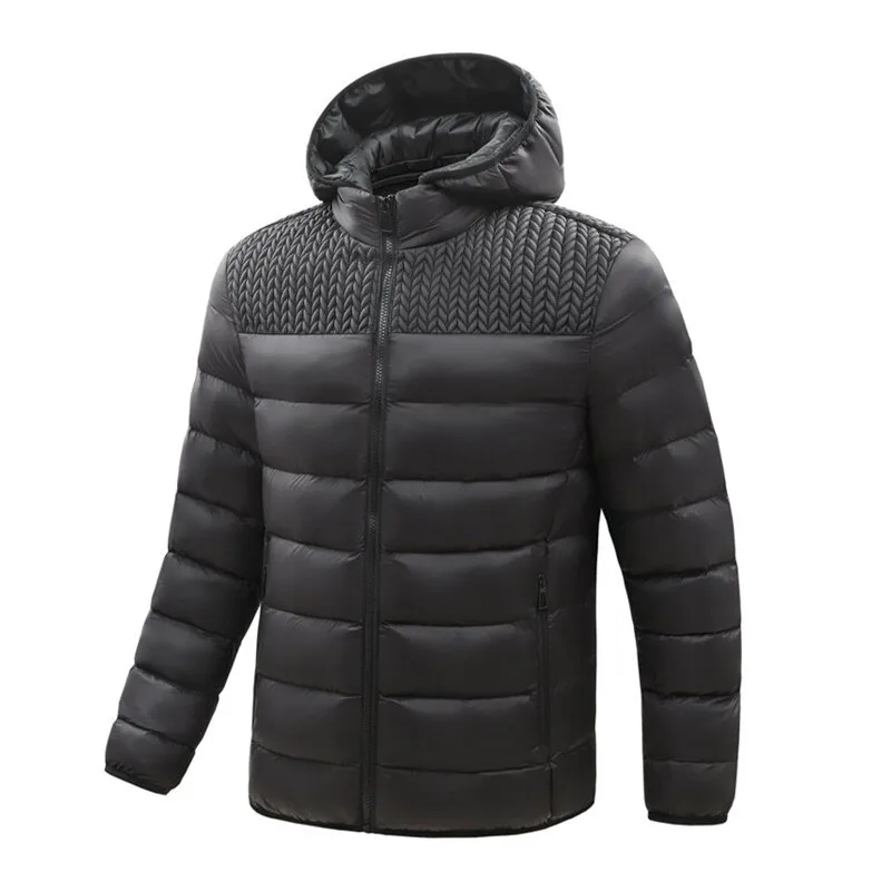 Chaqueta acolchada con capucha para hombre, abrigo grueso y cálido de Color sólido, informal, holgado y cómodo, talla grande, otoño e invierno, novedad de 2024