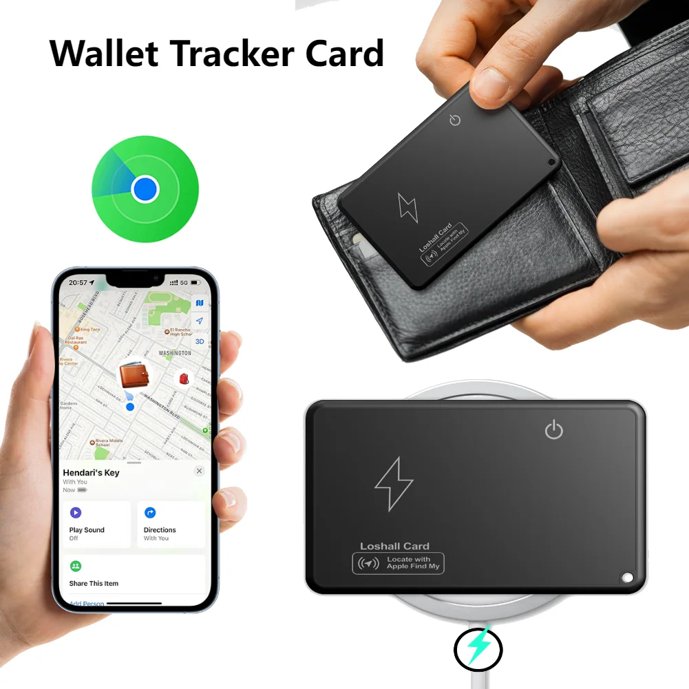 تحديد المواقع لتحديد المواقع تتبع الشحن اللاسلكي ، بطاقة تعقب المحفظة ، العلامة الذكية ، اي فون ، جهاز أبل ، العثور على ، استبدال Airtag