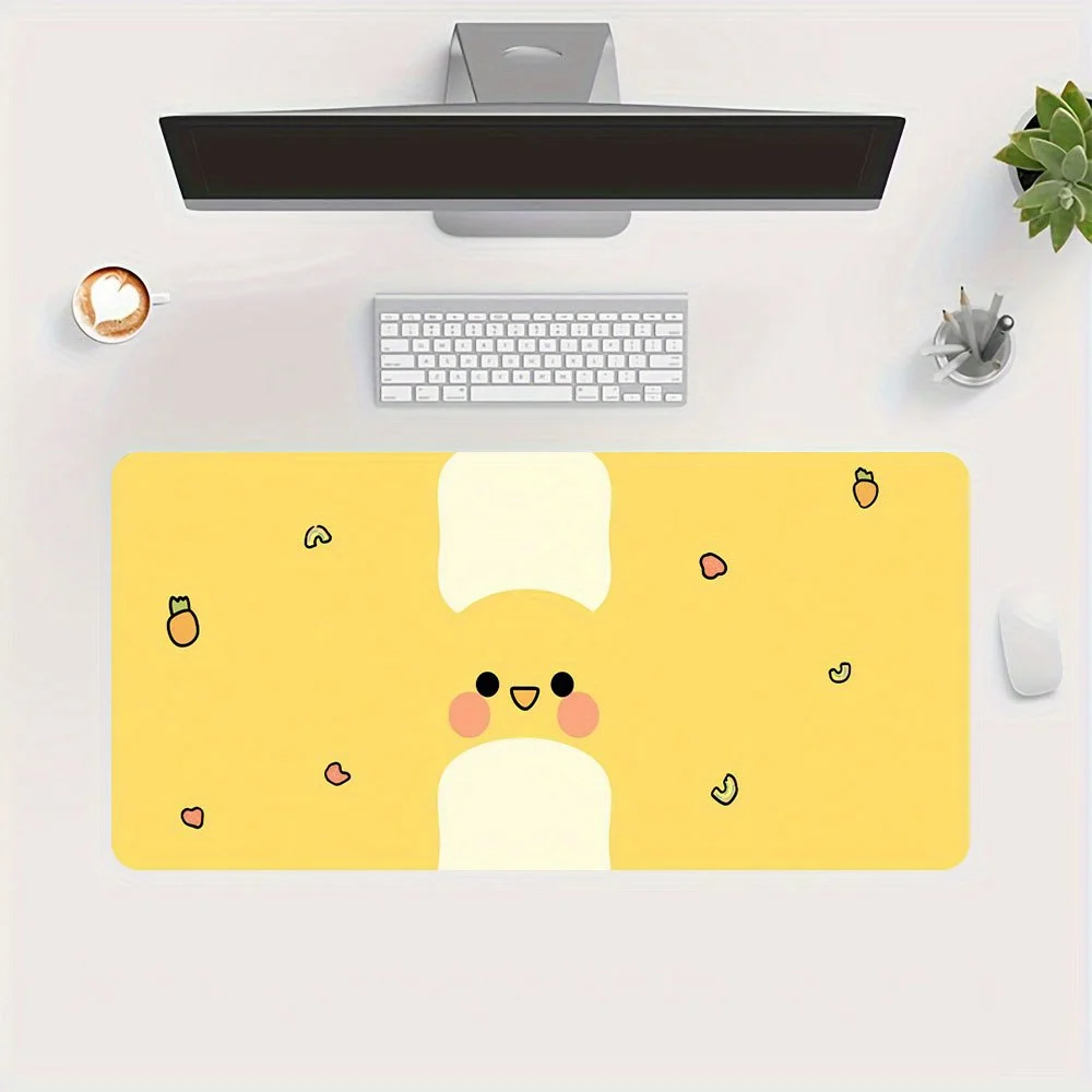

Cute Kawaii Yellow Chick Large Mouse Pad, Cartoon Duck Pineapple & Carrot Extended Desk Mat