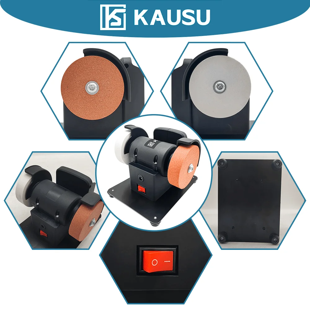 Dual-Wheel Mini Grinder 100/120 Mesh Wheels 60W/21V Cordless Compact Sharpening Tool For Makita 18V Battery(No Battery)