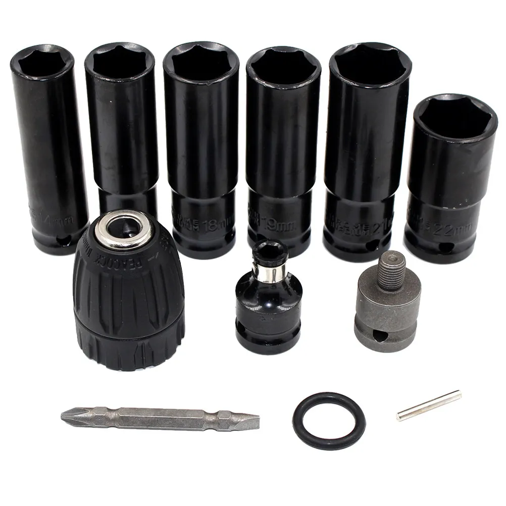 

Electric Drill Socket Set Chrome Vanadium Steel Material Tough Sturdy Durable Easy to Use Store Impact Sockets