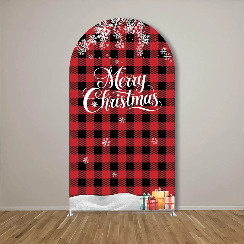 Mehofond Custom 2-Sided Merry Christmas Xmas Tree Baby Snowflake Family Fiesta Party Cover Chiara Arch Background Decor Backdrop