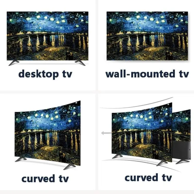 New TV Cover 32-75 Inch Universal Polyester Dust Proof TV Screen Protector Cover Fabric for LCD Indoor Living Room Decoration