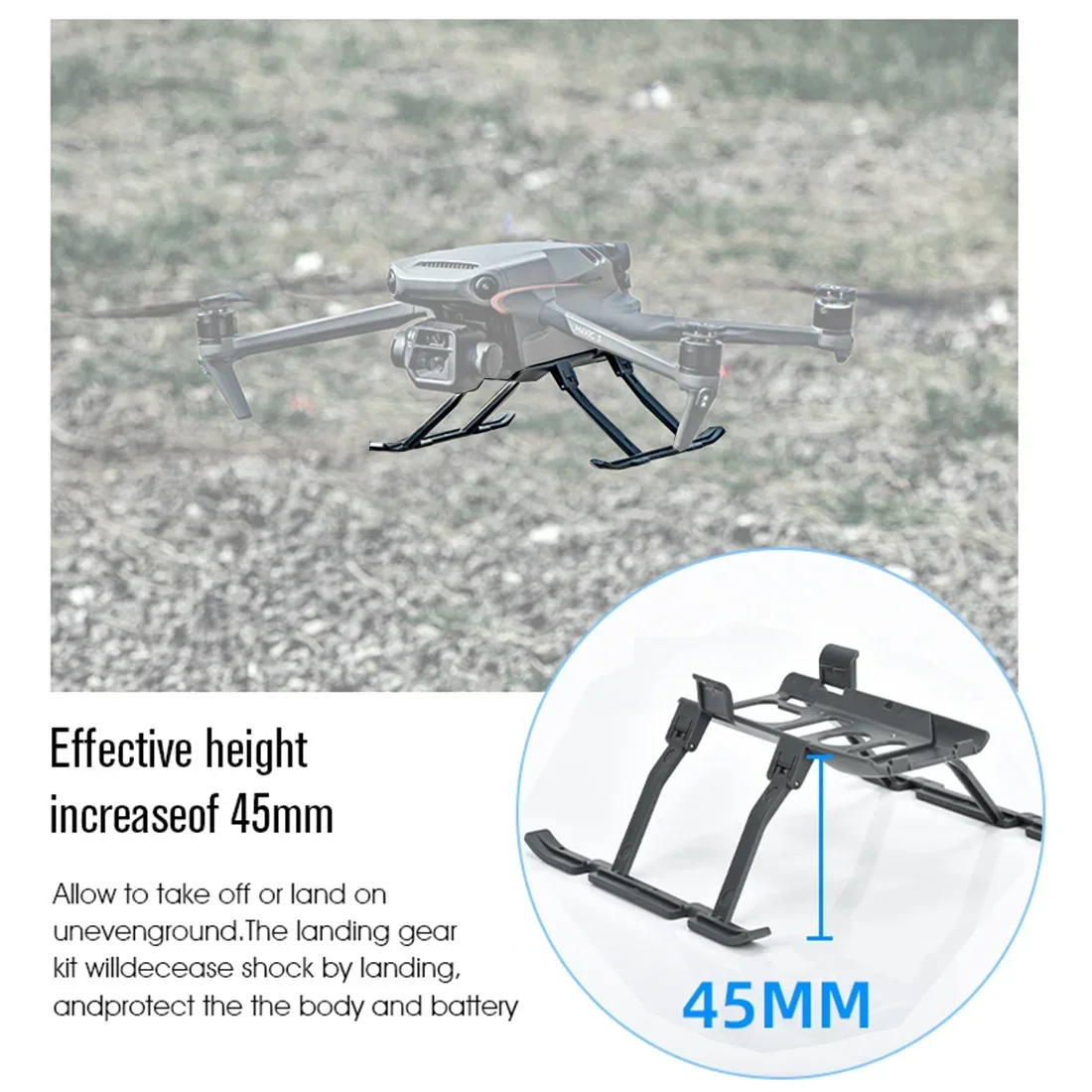 Powerwin Foldable Heightened Landing Gear Tripod For DJI Air 2S/Mavic Air 2 Drone Extended Collision Avoidance Tripod