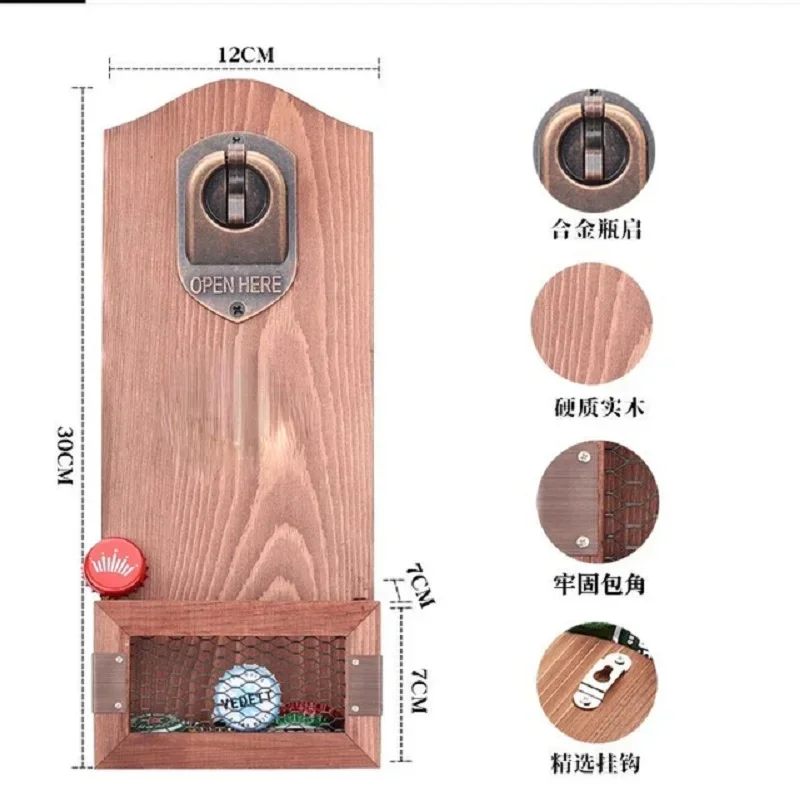 

Ретро винтажная креативная деревянная открывалка для бутылок, настенная подвесная открывалка для пива, бар, кафе, открывалка для бутылок, домашний декор