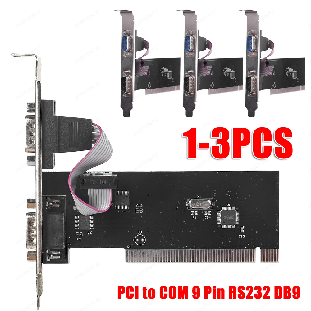 Expansion Card Replacement PCI to Serial Port COM 9 Pin RS232 DB9 Desktop Industrial Control Expansion Card