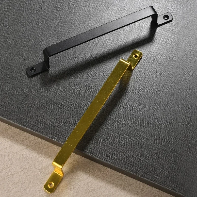 2pcs Black simple furniture hardware Drawer cabinet door handle American cabinet wardrobe handle Iron metal material hardware
