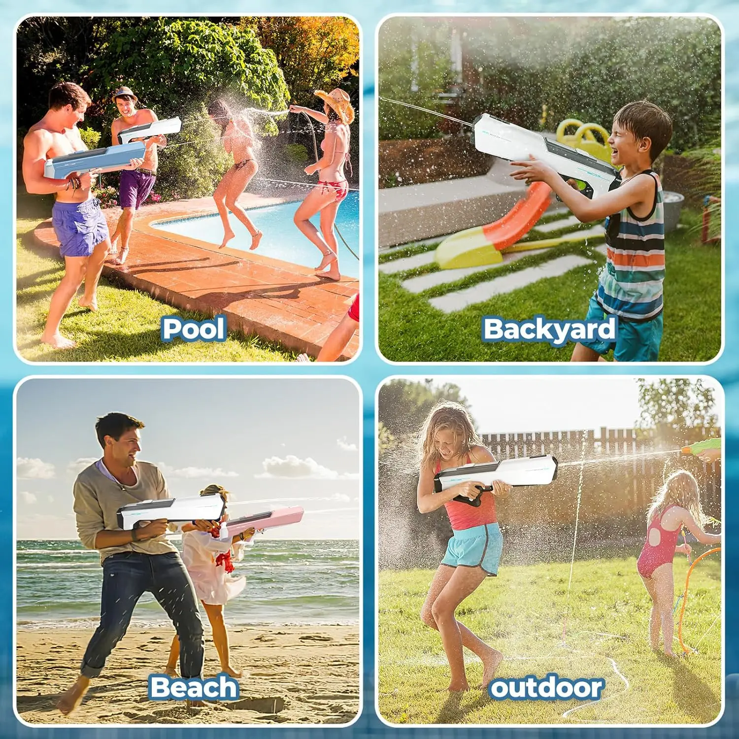 자동적으로 물 고압 전기 물총 장난감 어린이를위한 여름 야외 수영장 싸움 게임 어린이 물 장난감 선물