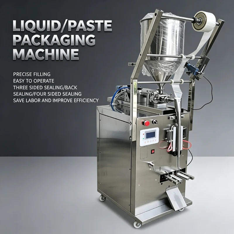 Automatic Packaging Machinery Three-Side Seal Back Seal Honey Seasoning Vinegar Sauce Chili Oil Packing Sealing Machine