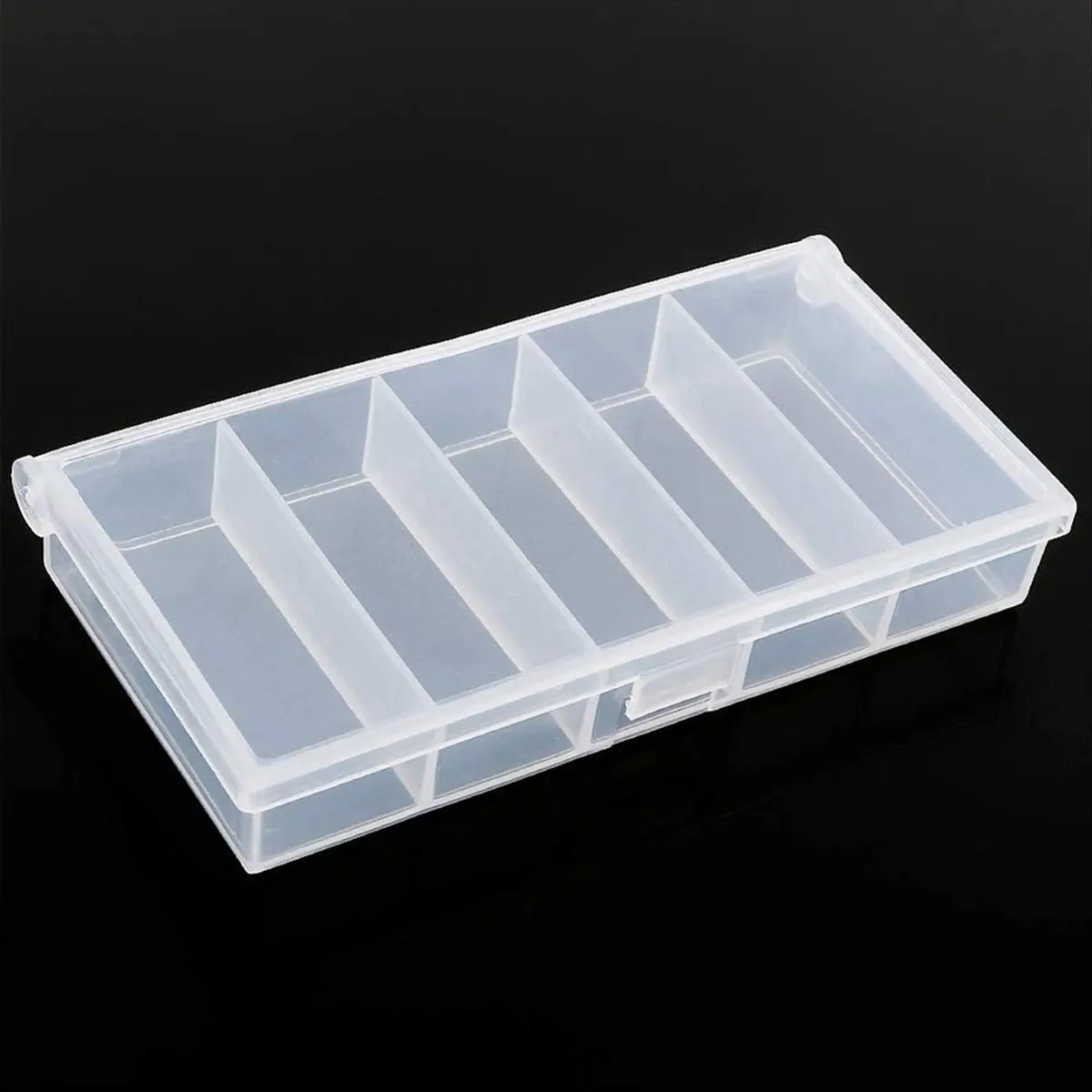 DT38 5 Grids Plastic Organizer Box Clear Fishing Tackle Storage Box Jewelry Dividers Container Case