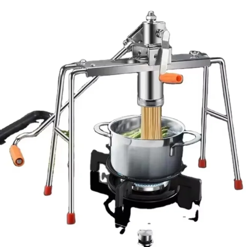 Vermicelli Linguine Spaghetti Maker Manual Macaroni Pasta Machine With 9 Noodle Press Mould Stainless Steel for Home Commercial