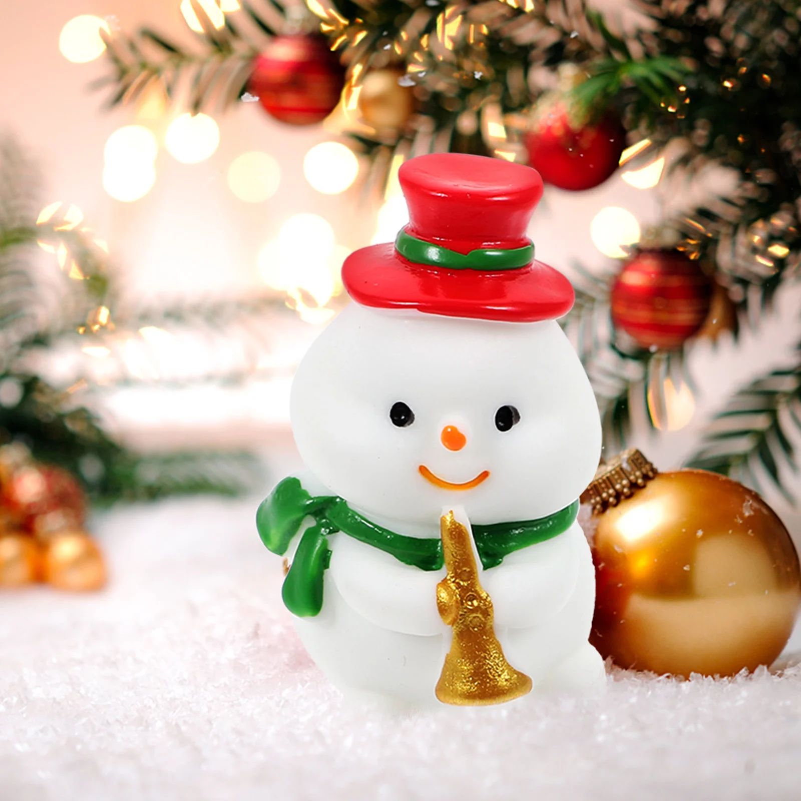 

6 Pcs Snowman naments Resin Mini Christmas Adornment Craft 13cm Santa Claus Decor Xmas Style Accessories Gifts