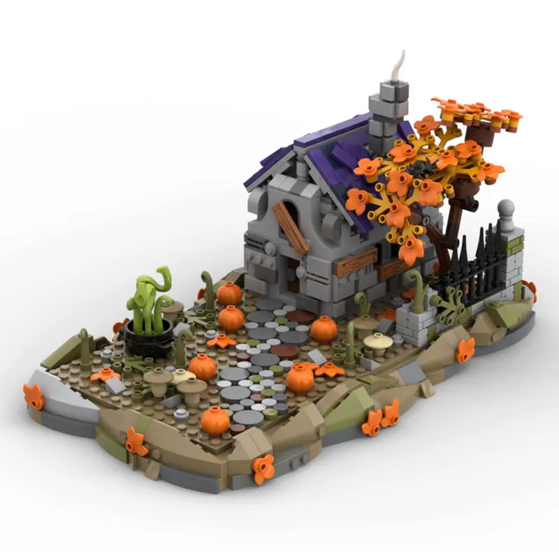 

Medieval Witch House Halloween Themed Moc Building Blocks Set Puzzle Educational Brick Juguetes Model Birthday For Children Gift