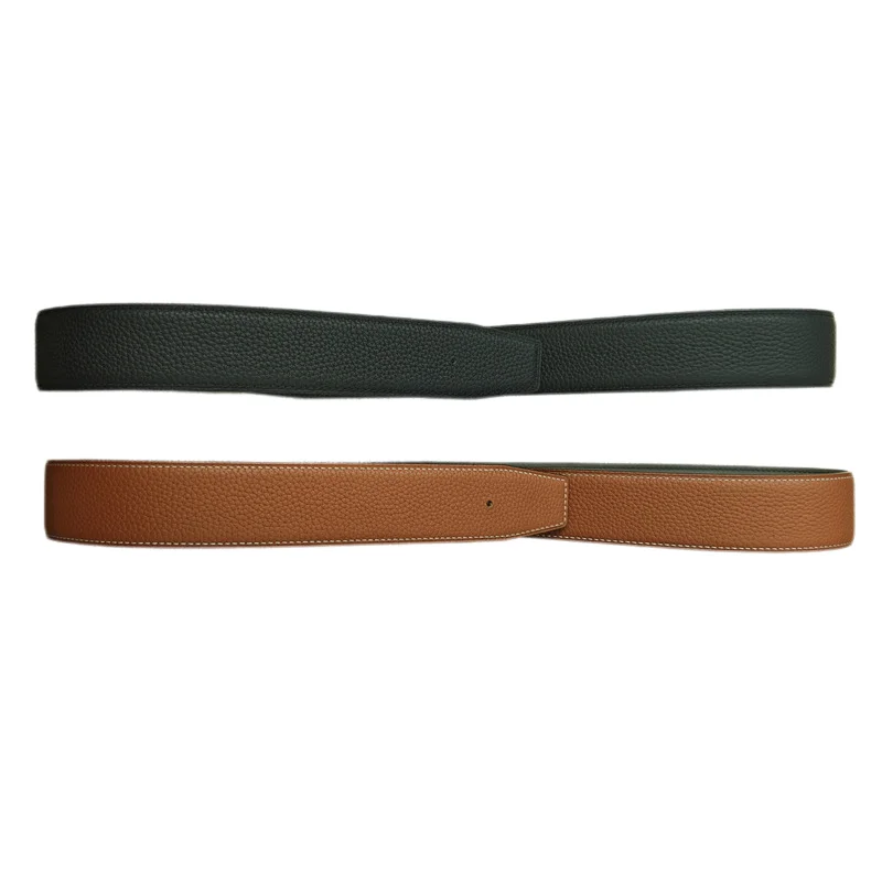 

Luxury Custom 3.8cm Width No-Buckle Belt Strap - Premium Leather Adjustable Trouser Belt for Men & Women, Handcrafted Designer R