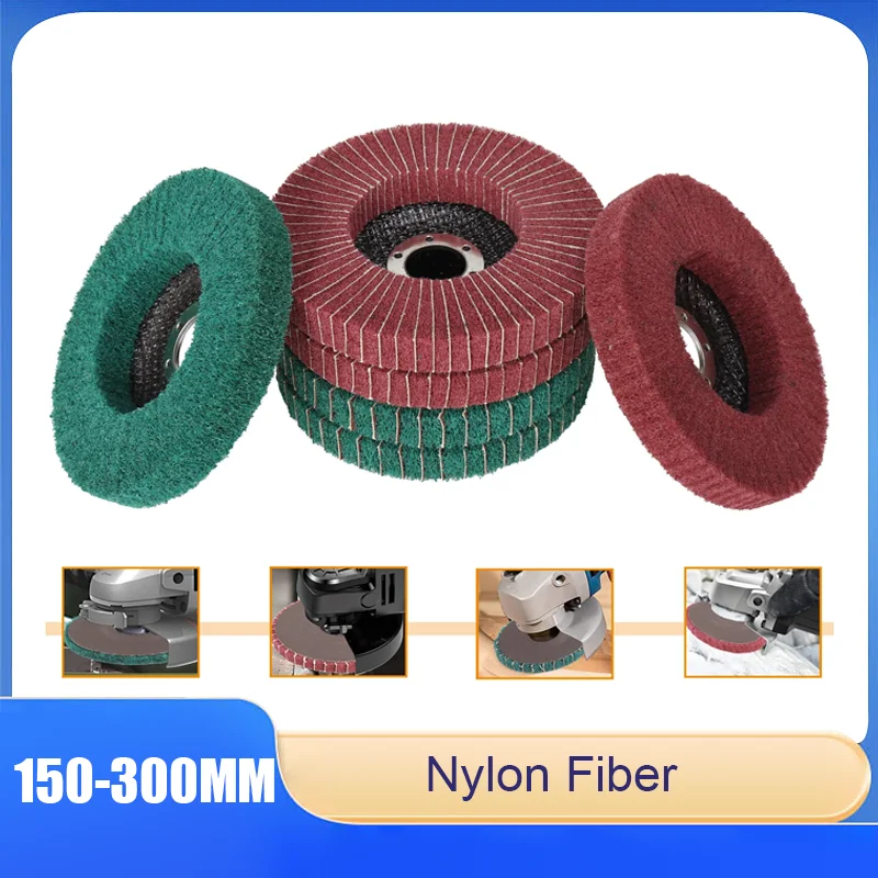 

1Pcs Nylon Fiber Flap Polishing Wheel Pads 150mm/200mm/250mm/300mm Abrasive Buffing Disc-Grinding Wheel for Angle Grinder Tool