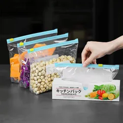 10/15/20個再利用可能なジッパー袋食品プラスチックフリーザーバッグフルーツ野菜ジップロックキッチン食品収納バッグオーガナイザーポーチ