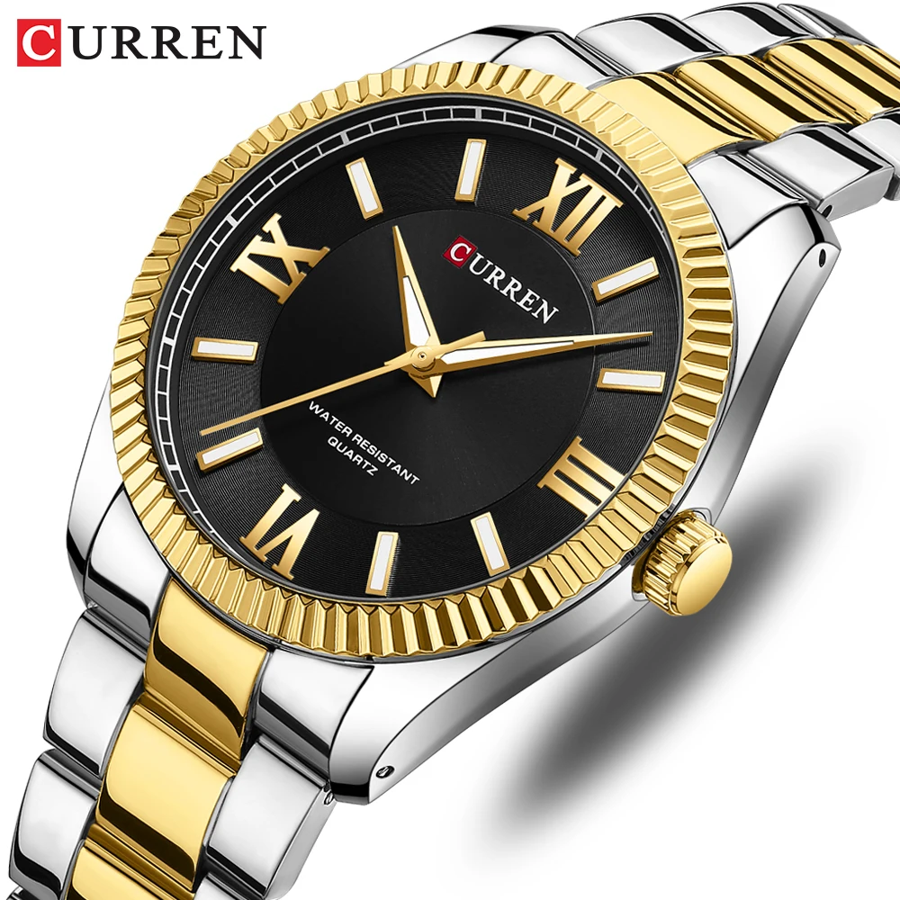 

Classics Stainless Steel Watches CURREN Men's Analog Quartz Business Wristwatch Luxury Men Waterproof Watch Luminous Hands