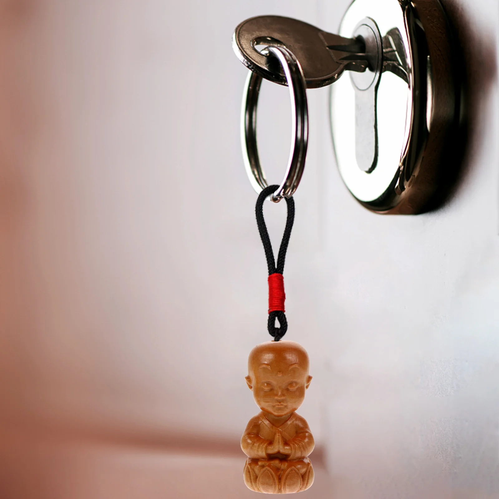 

2Pcs Buddha Keychain Ornament Chinese Style Durable Key Rings Hanging Pendant Car Keys Accessories Key Chain Ornament